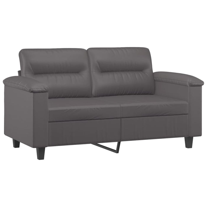 Set de canapele cu perne, 3 piese, gri, piele ecologică WALTI