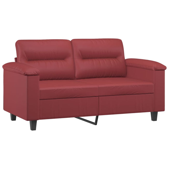 Set de canapele cu perne, 3 piese, roșu vin, piele ecologică - WALTI WALTI