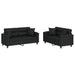 Set de canapele cu perne, 2 piese, negru, piele ecologică - WALTI WALTI