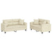 Set de canapele cu perne, 2 piese, crem, piele ecologică - WALTI WALTI