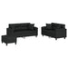 Set de canapele cu perne, 3 piese, negru, piele ecologică - WALTI WALTI