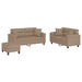 Set de canapele cu perne, 3 piese, cappuccino, piele ecologică - WALTI WALTI