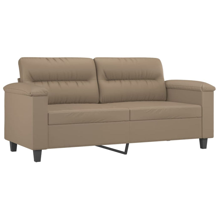 Set de canapele cu perne, 3 piese, cappuccino, piele ecologică - WALTI WALTI