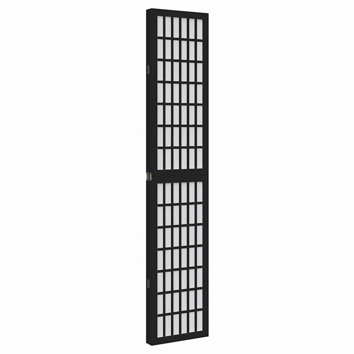 Paravan de cameră cu 4 panouri, negru, lemn masiv paulownia - WALTI WALTI