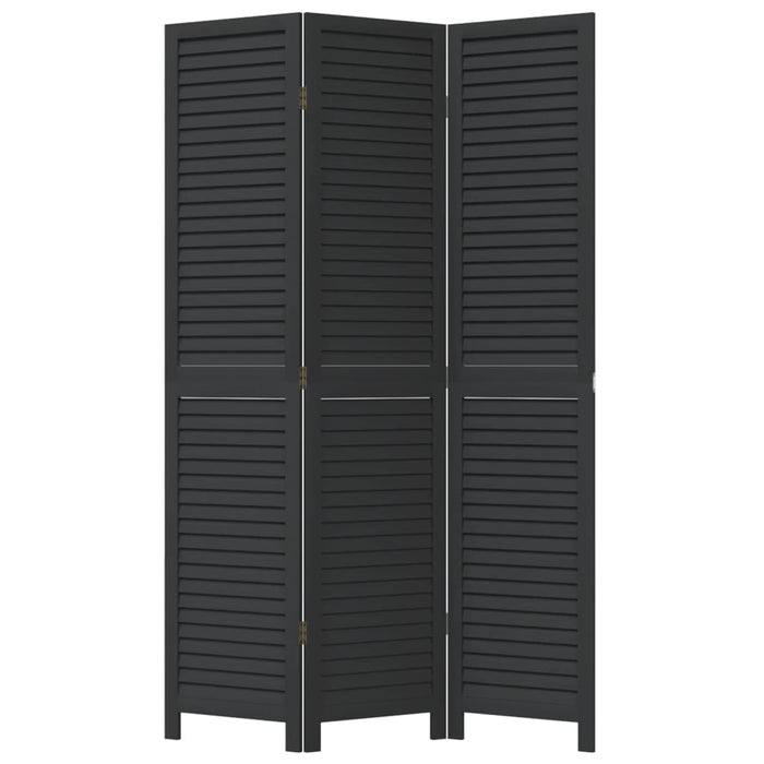 Paravan de cameră cu 3 panouri, negru, lemn masiv paulownia - WALTI WALTI