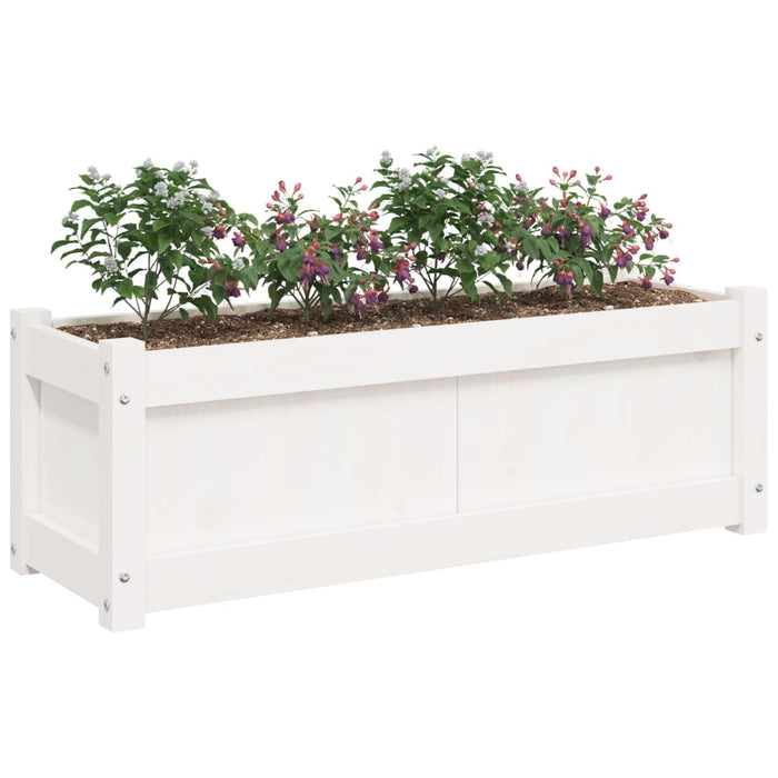 Jardinieră de grădină, alb, 90x31x31 cm, lemn masiv de pin - WALTI WALTI
