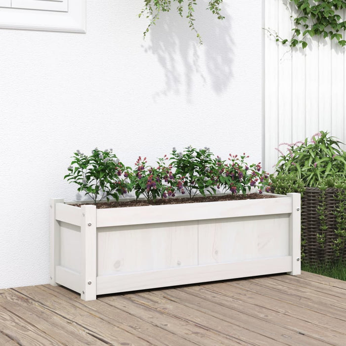 Jardinieră de grădină, alb, 90x31x31 cm, lemn masiv de pin - WALTI WALTI