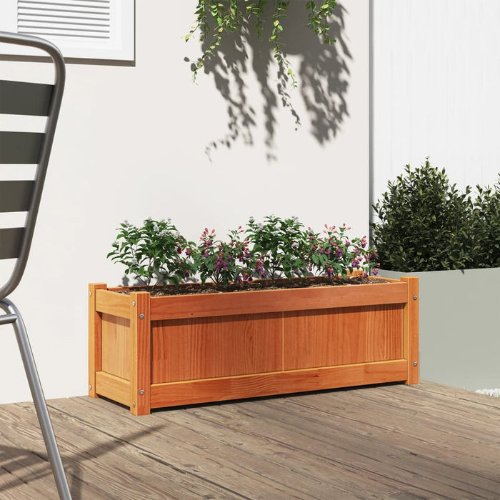 Jardinieră de grădină, maro ceruit, 90x31x31 cm, lemn masiv pin - WALTI WALTI