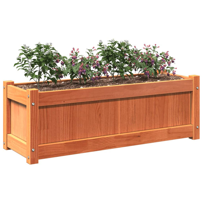 Jardinieră de grădină, maro ceruit, 90x31x31 cm, lemn masiv pin - WALTI WALTI