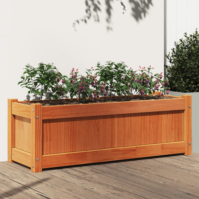 Jardinieră de grădină, maro ceruit, 90x31x31 cm, lemn masiv pin - WALTI WALTI