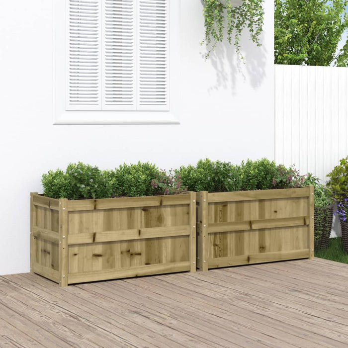 Jardiniere de gradina , 2 buc., lemn de pin impregnat WALTI