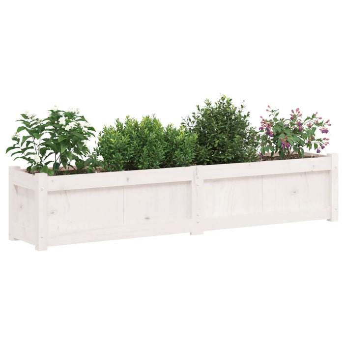 Jardinieră de grădină, alb, 150x31x31 cm, lemn masiv de pin - WALTI WALTI