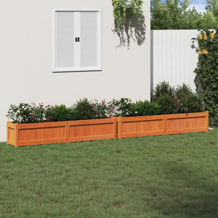 Jardiniere de grădină, 2 buc., maro ceruit, lemn masiv de pin - WALTI WALTI