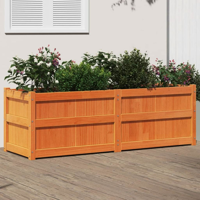 Jardinieră de grădină, maro ceruit, 150x50x50 cm lemn masiv pin - WALTI WALTI