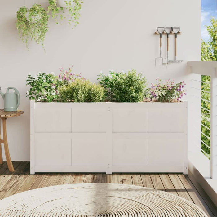 Jardinieră de grădină, alb, 150x50x70 cm, lemn masiv de pin - WALTI WALTI