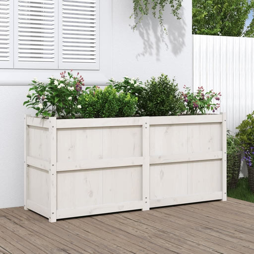 Jardinieră de grădină, alb, 150x50x70 cm, lemn masiv de pin - WALTI WALTI
