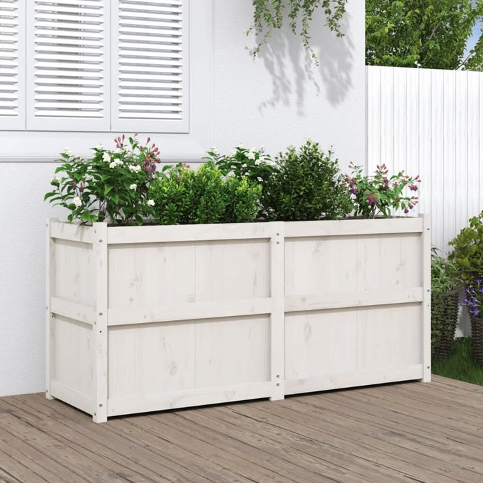 Jardinieră de grădină, alb, 150x50x70 cm, lemn masiv de pin - WALTI WALTI