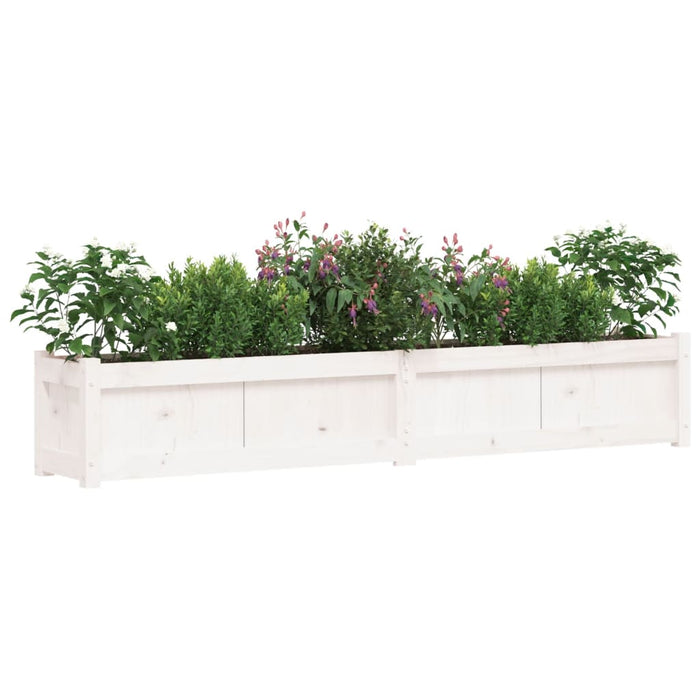 Jardinieră de grădină, alb, 180x31x31 cm, lemn masiv de pin WALTI