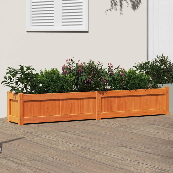 Jardinieră de grădină, maro ceruit, 180x31x31 cm lemn masiv pin - WALTI WALTI