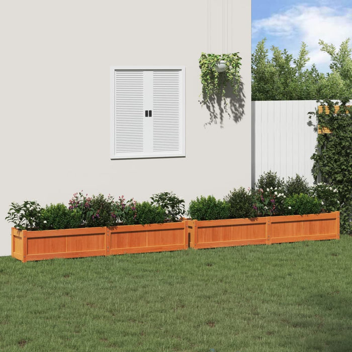 Jardiniere de grădină, 2 buc., maro ceruit, lemn masiv de pin WALTI
