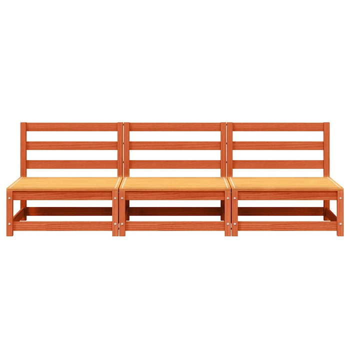 Canapele grădină fără cotiere, 3 buc., maro ceruit, 70x70x67 cm - WALTI WALTI