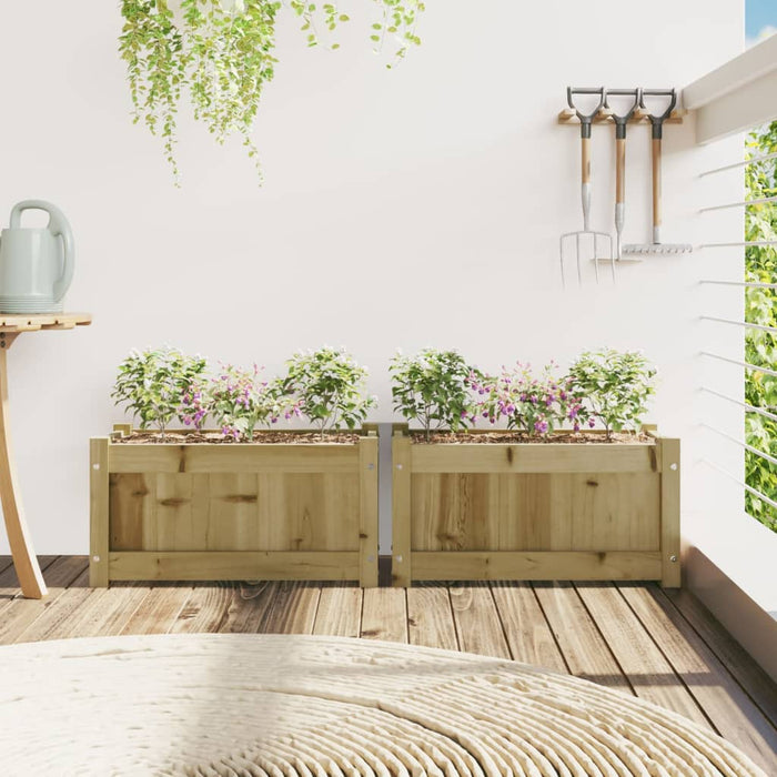 Jardiniere de gradina , 2 buc., lemn de pin impregnat - WALTI WALTI