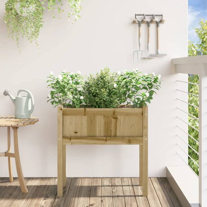 Jardinier de grădină cu picioare, 70x31x70 cm, lemn pin tratat - WALTI WALTI