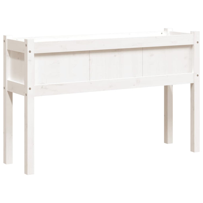 Jardinier de grădină cu picioare, alb, 110x31x70 cm, lemn masiv - WALTI WALTI