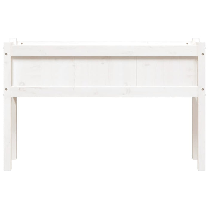 Jardinier de grădină cu picioare, alb, 110x31x70 cm, lemn masiv - WALTI WALTI