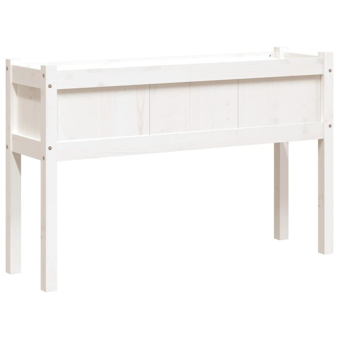 Jardinier de grădină cu picioare, alb, 110x31x70 cm, lemn masiv - WALTI WALTI
