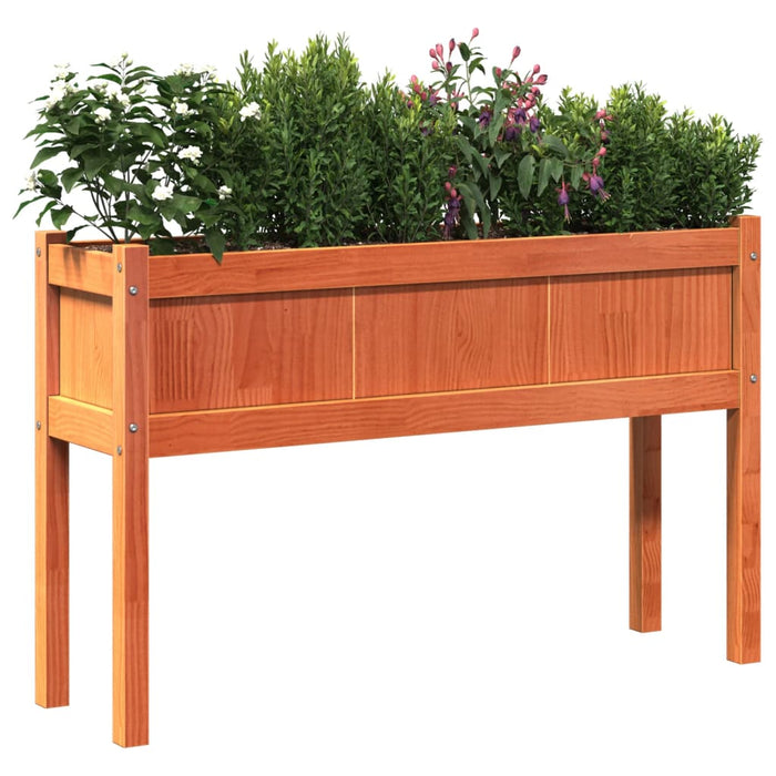 Jardinieră grădină cu picioare maro ceruit 110x31x70cm lemn pin - WALTI WALTI