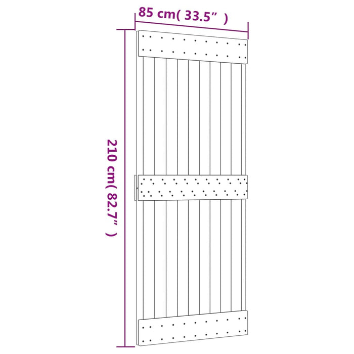 Ușă glisantă cu set de feronerie 85x210 cm, lemn masiv de pin - WALTI WALTI