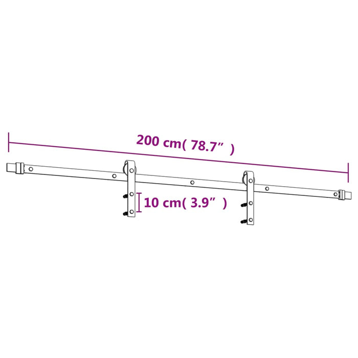 Ușă glisantă cu set de feronerie 95x210 cm, lemn masiv de pin - WALTI WALTI