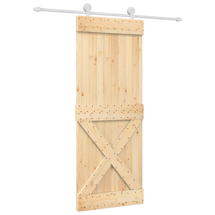 Ușă glisantă cu set de feronerie 80x210 cm, lemn masiv de pin - WALTI WALTI