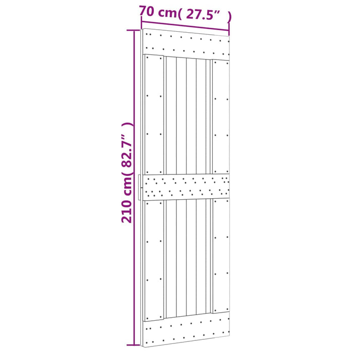 Ușă glisantă cu set de feronerie 70x210 cm, lemn masiv de pin - WALTI WALTI