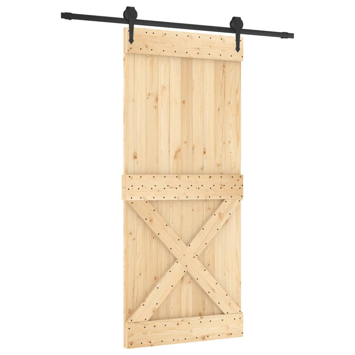 Ușă glisantă cu set feronerie, 90x210 cm, lemn masiv de pin - WALTI WALTI