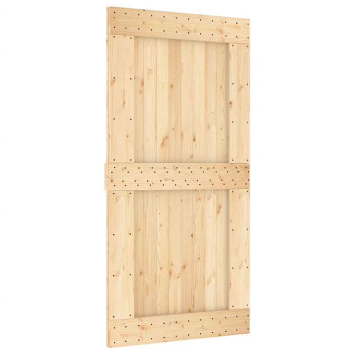 Ușă glisantă cu set feronerie, 100x210 cm, lemn masiv de pin - WALTI WALTI