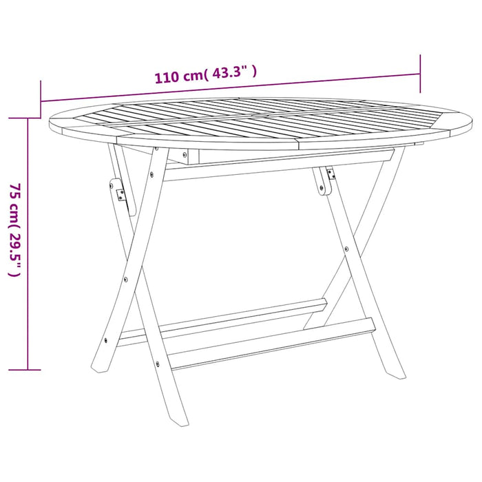 Set mobilier de grădină, 5 piese, lemn masiv de acacia - WALTI WALTI