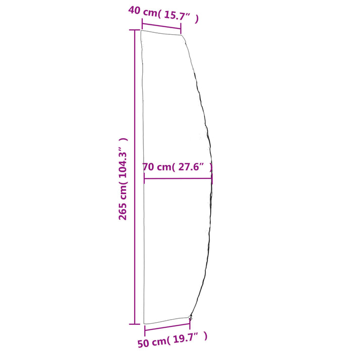 Huse umbrele de grădină, 2 buc., 265x50/70/40 cm, Oxford 420D WALTI