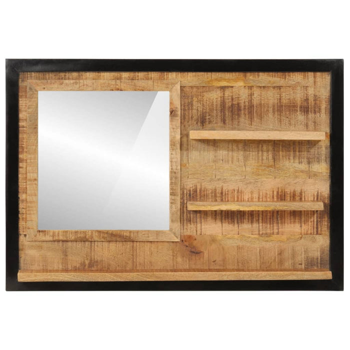 Oglindă cu rafturi 80x8x55 cm sticlă și lemn masiv de mango - WALTI WALTI