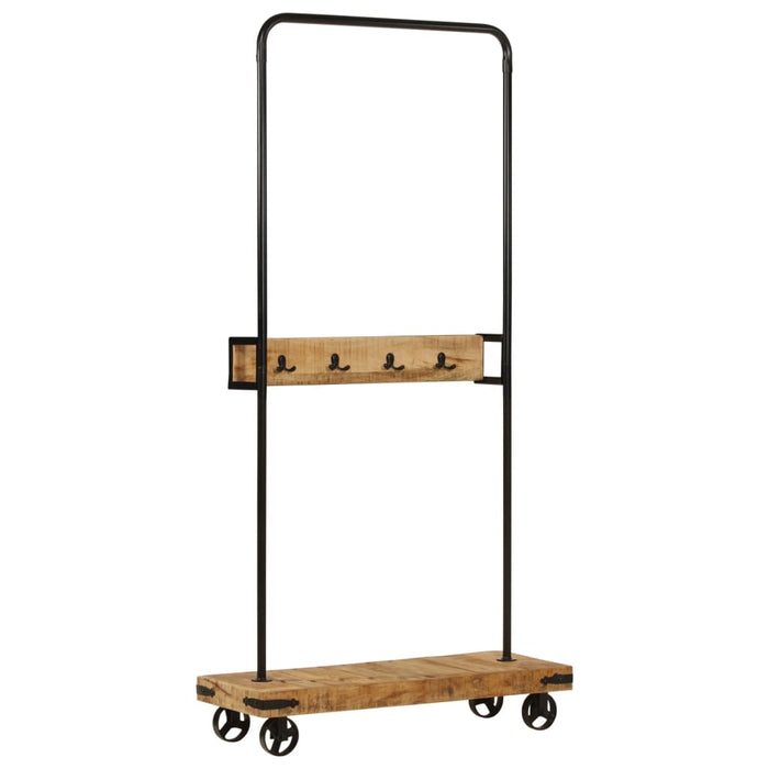 Suport pentru haine cu roți 90x35x190cm lemn masiv mango & fier - WALTI WALTI