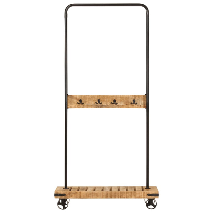 Suport pentru haine cu roți 90x35x190cm lemn masiv mango & fier - WALTI WALTI