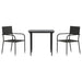 Set mobilier de grădină, 3 piese, negru, poliratan și oțel - WALTI WALTI