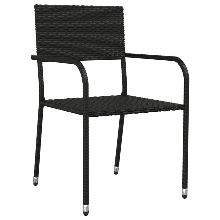 Set mobilier de grădină, 3 piese, negru, poliratan și oțel - WALTI WALTI