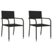 Set mobilier de grădină, 3 piese, negru, poliratan și oțel - WALTI WALTI