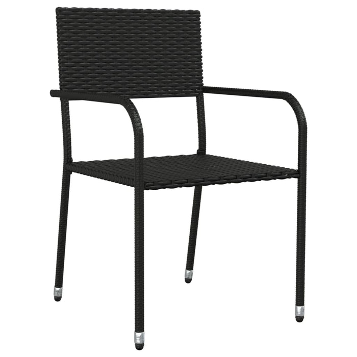 Set mobilier de grădină, 3 piese, negru, poliratan și oțel - WALTI WALTI