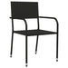 Set mobilier de grădină, 3 piese, negru, poliratan și oțel - WALTI WALTI