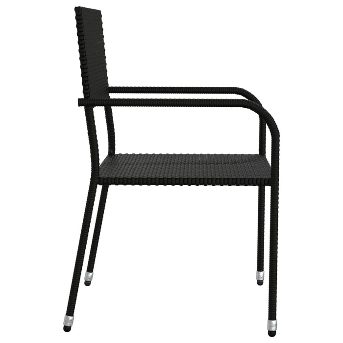 Set mobilier de grădină, 3 piese, negru, poliratan și oțel - WALTI WALTI