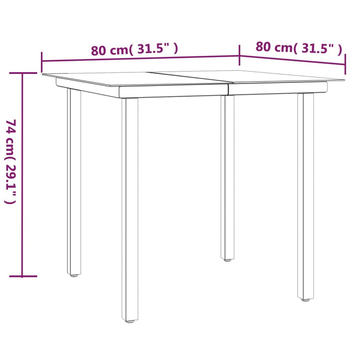Set mobilier de grădină, 3 piese, negru, poliratan și oțel - WALTI WALTI