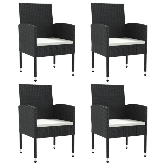Set mobilier de grădină, 5 piese, negru, poliratan și oțel WALTI